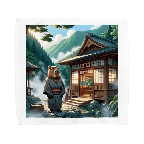 温泉旅館を営むカピパラ Towel Handkerchief