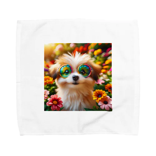 サングラスをかけた、かわいい犬 Marsa 106 Towel Handkerchief