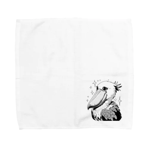 モノクロームハシビロコウ Towel Handkerchief