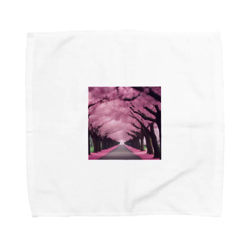 満開の桜道 Towel Handkerchief