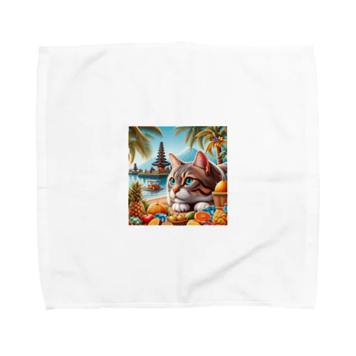 旅大好きなカッコいいねこがバリ島でのんびり Towel Handkerchief