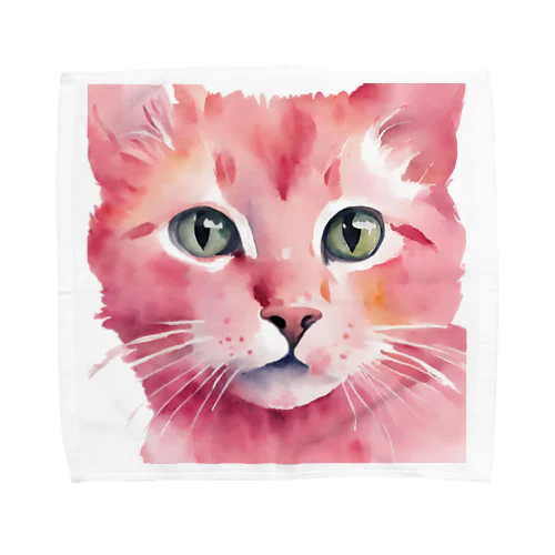 ピンクの猫ちゃんやで Towel Handkerchief