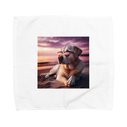 サングラスをかけた、かわいい犬 Marsa 106 Towel Handkerchief