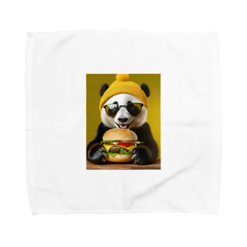 ハンバーガーを食べるパンダ Towel Handkerchief