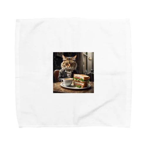 サンドイッチでランチする猫 Towel Handkerchief