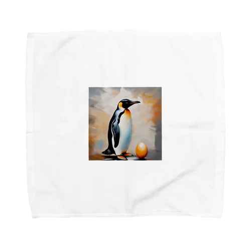 卵を温かく見守っているペンギン Towel Handkerchief