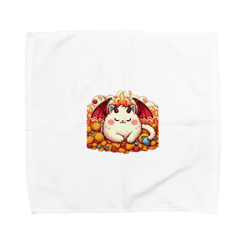 おやすみ！猫ドラゴン　背景透過ver Towel Handkerchief