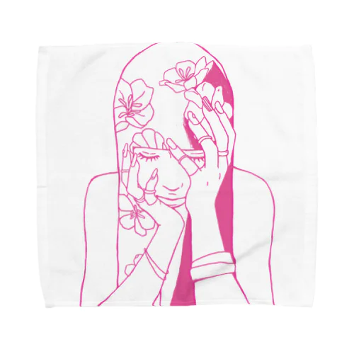 ピンク女の子ちゃん Towel Handkerchief