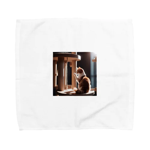 参拝する猫 Towel Handkerchief