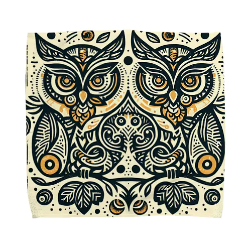 Symmetrical Owls Towel Handkerchief