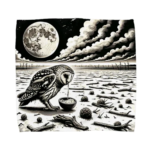 Silent Flight: The Impact of Climate Change on Owl Food Scarcity Towel Handkerchief