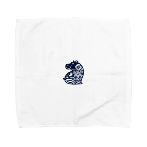 和柄　カバ④ Towel Handkerchief