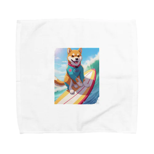 サーフィンする柴犬 Towel Handkerchief