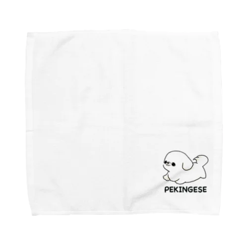 白ペキニーズちゃん Towel Handkerchief