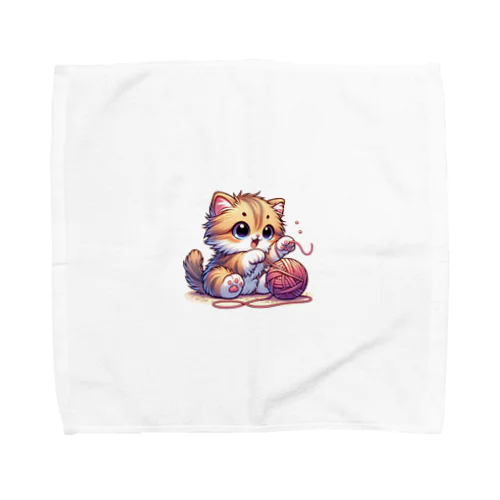 毛糸で遊ぶ子猫 Towel Handkerchief