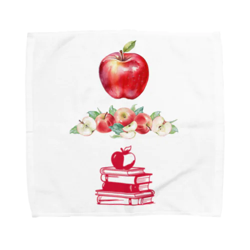 りんごと本　知恵の実 Towel Handkerchief