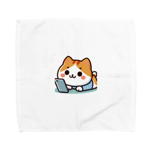 スマホ中毒だにゃあ Towel Handkerchief