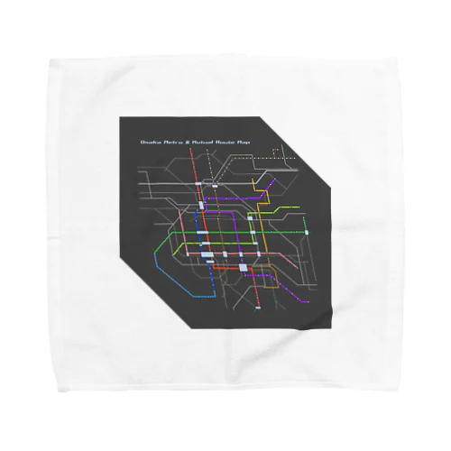 Osaka Metro 相互乗り入れ先路線図 Towel Handkerchief