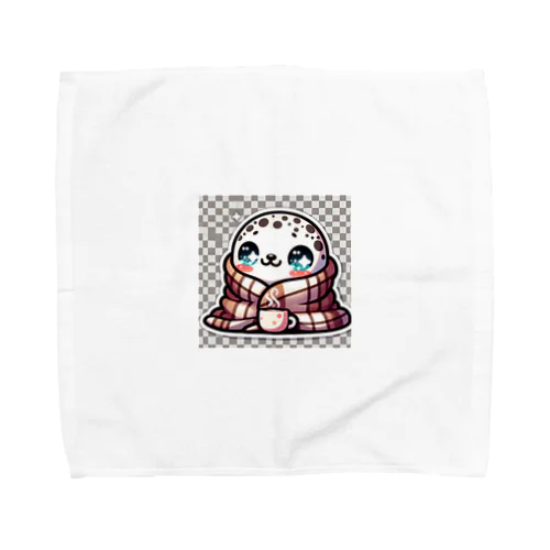 ブランケットにくるまるゴマフアザラシ Towel Handkerchief