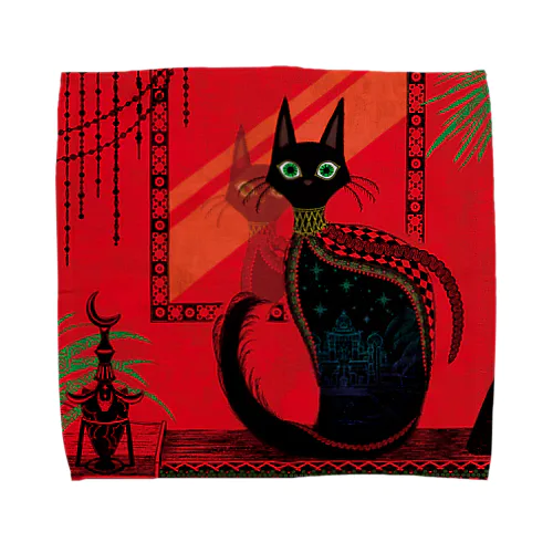 エキゾチックな黒猫 Towel Handkerchief