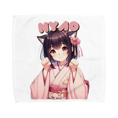 Sakura Cat Cosplay saying "Nyao" Towel Handkerchief
