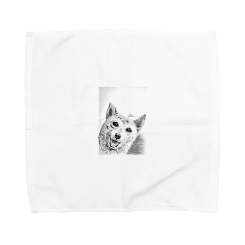 鉛筆画のワンちゃん Towel Handkerchief