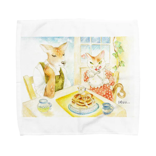 鹿シェフとモモコのティータイム Towel Handkerchief