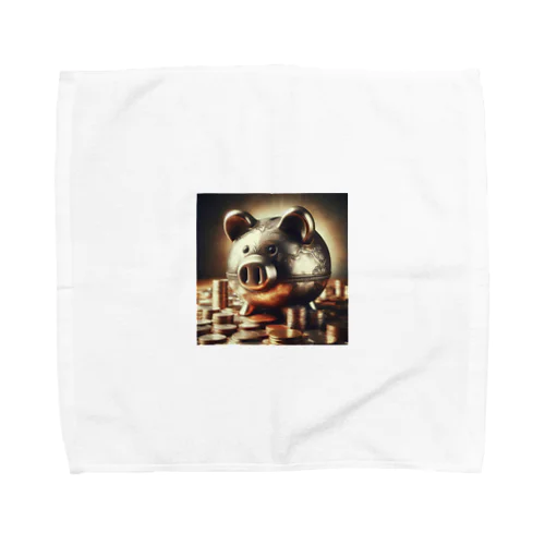 幸運の豚貯金箱(金運UP) Towel Handkerchief