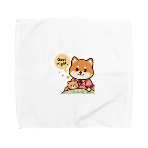 今夜は可愛い柴犬スタンプで癒しの時間 Towel Handkerchief