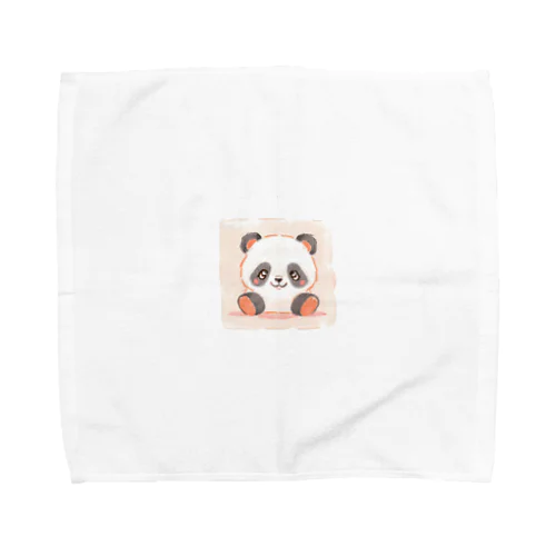 可愛らしい色鉛筆画で描かれたパンダの子 Towel Handkerchief