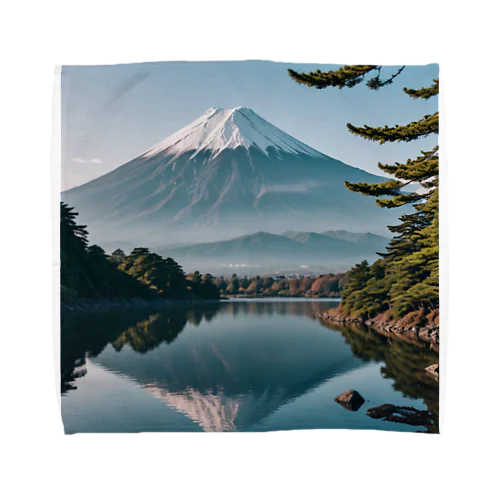 富士山と富士五湖の風景 Towel Handkerchief