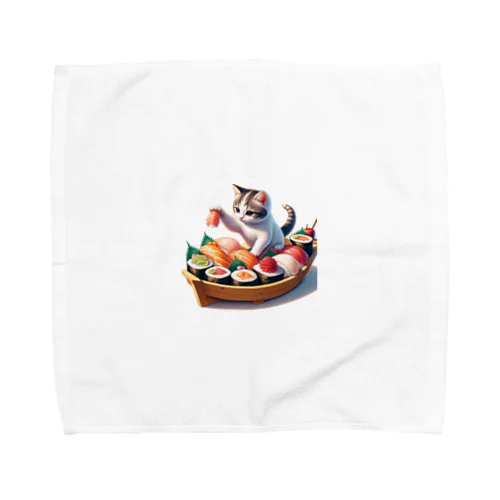 舟盛り猫 Towel Handkerchief