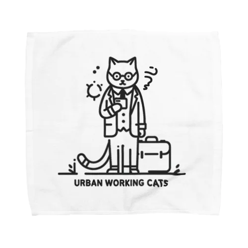 都会で働く猫 Towel Handkerchief