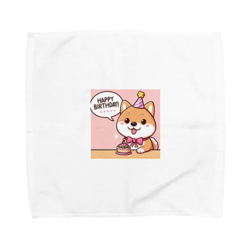 柴犬がカラフルなスタンプ Towel Handkerchief