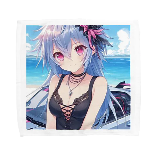 黒のタンクトップの女の子❣️ Towel Handkerchief