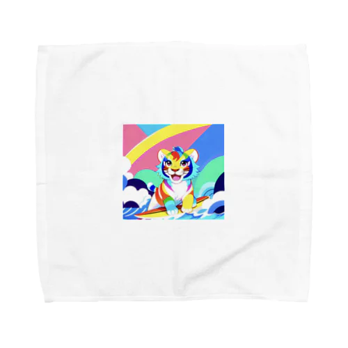 カラフルタイガーちゃんのサーフィン Towel Handkerchief