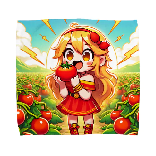 可愛い、リコピン、トマト食べてる Towel Handkerchief