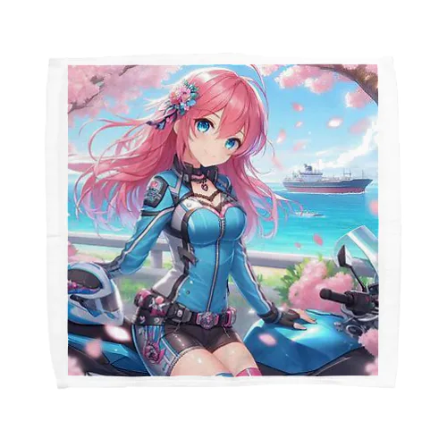 桜の花びらが舞う海岸沿いで一休み❣️ Towel Handkerchief