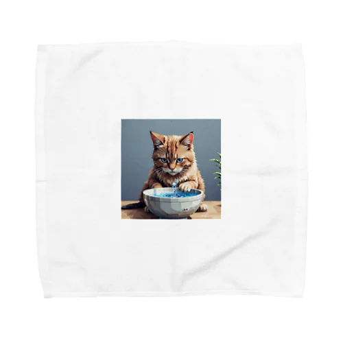 水を飲んでいる猫 Towel Handkerchief
