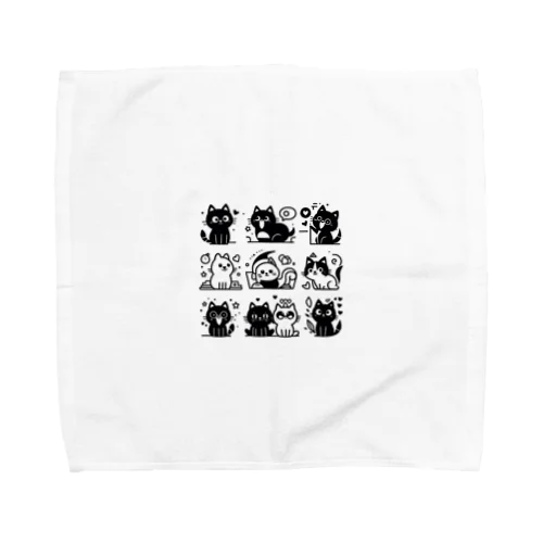 モノクロキャット Towel Handkerchief