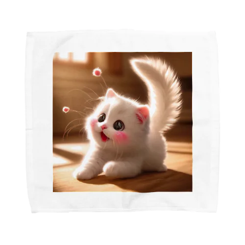 頬紅をしたような可愛い子猫SAKUCAT Towel Handkerchief