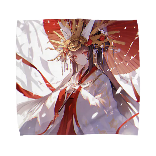 紅蓮の光に宿る、神威の巫女 Marsa 106 Towel Handkerchief