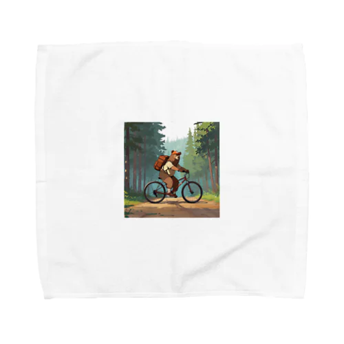 クマとサイクリング.. png Towel Handkerchief