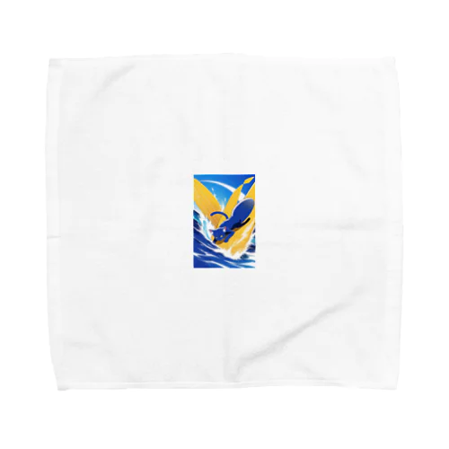 波乗りネコ（黒） Towel Handkerchief