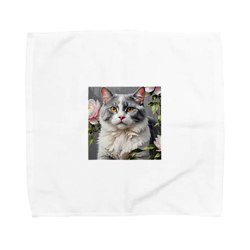 ピオニーと猫 Towel Handkerchief
