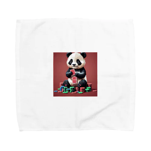 ポーカーをするパンダは、愛らしい姿でチップを扱う。 Towel Handkerchief