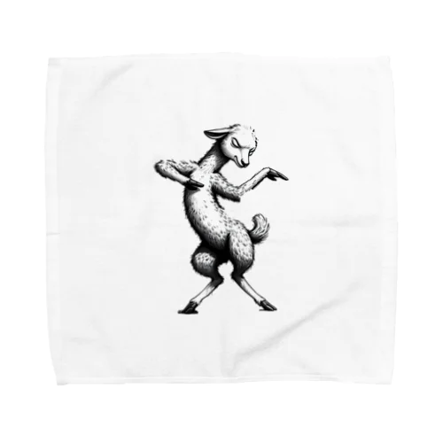 リズム良く踊る可愛らしい羊 Towel Handkerchief