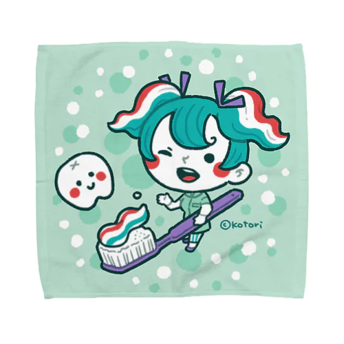 ハミガキちゃんとシロイハくん Towel Handkerchief