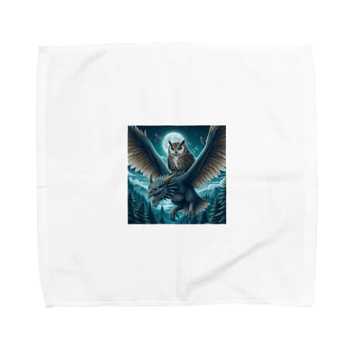 フクロウがドラゴンに乗って大冒険中🦉🐉 Towel Handkerchief