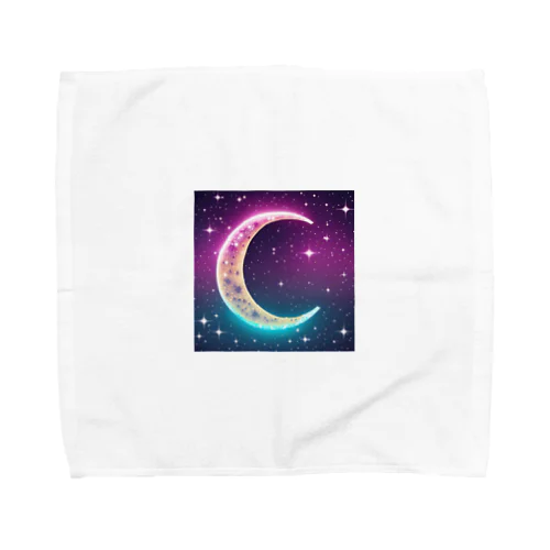 グラデーションネオンカラームーン Towel Handkerchief